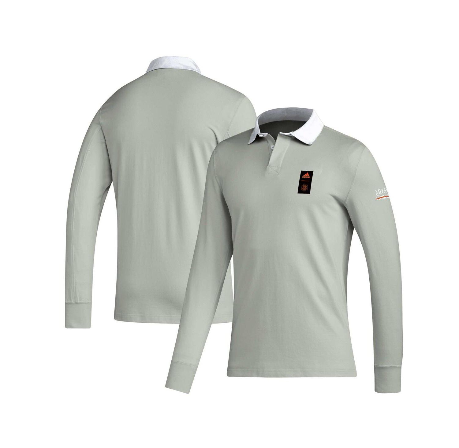 Men's 2023 Player Gray Houston Dynamo FC Travel Long Sleeve Polo Shirt