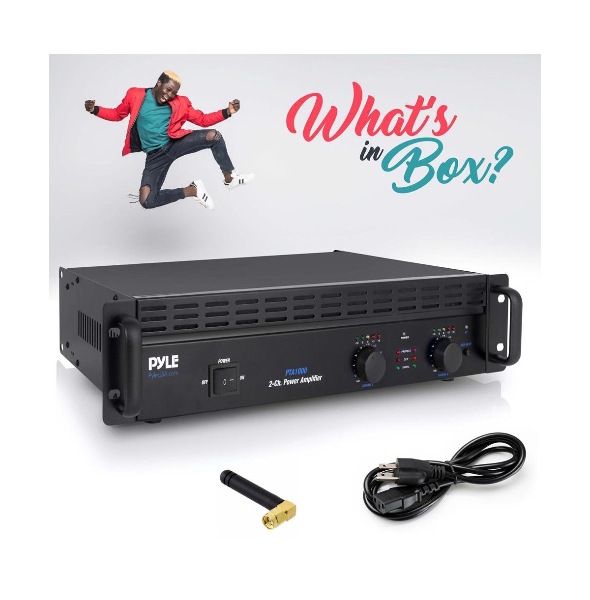 Pyle Bluetooth Pro Audio Power Amplifier - 2-Channel Rack Mount Bridgeable Sound Amplifier (1000 Watt)