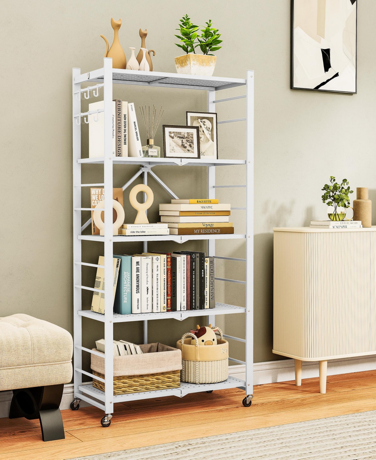 Sugift 5-Tier Foldable Storage Shelves