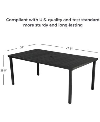 3-Section Iron Dining Table,Multi Functional Design,With Fixed Sunshade Umbrella Hole