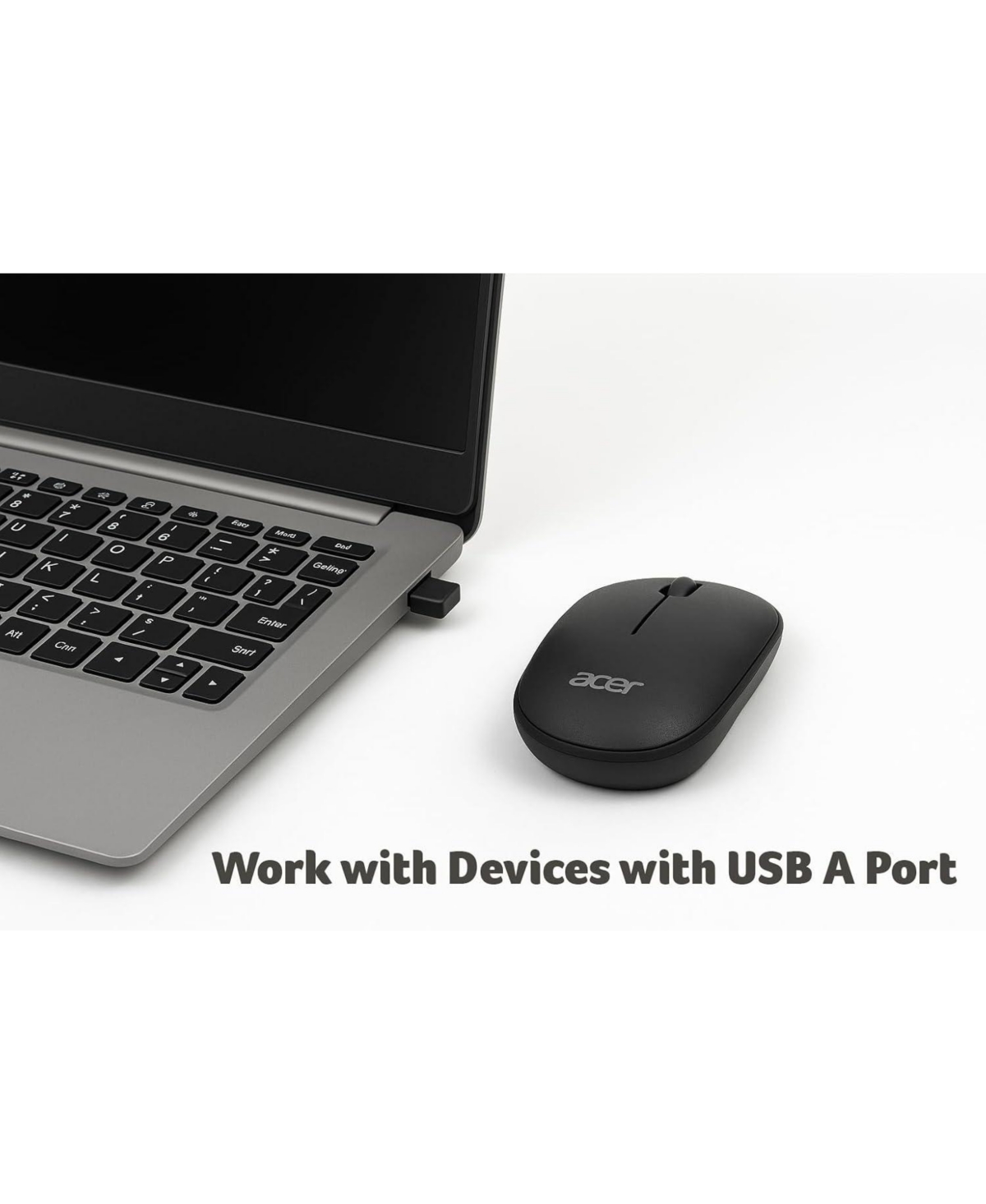 Acer Computer Mouse Wireless, 2.4G Slim Usb Wireless Mouse (Black)