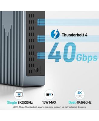 Thunderbolt 4 Dock for 4 Monitors | 16-in-1 USB-C Docking Station with 40Gbps Speed, 4K60Hz, 8K Support, 160W Power, 2.5Gbps Ethernet | Compatible with Windows, MacBook, Acer Laptops