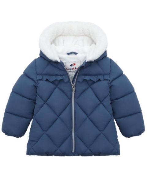 Куртка Rokka&Rolla Soft Lining Hooded Puffer Jacket для девочек-малышей, цвет: Морозный тёмно-синий