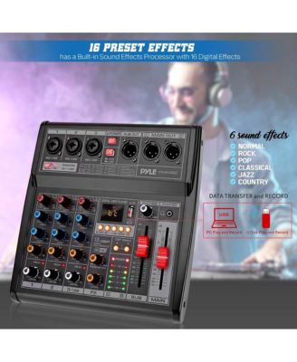 3-Channel Audio Mixer With USB Interface, Built-in FX Processor, MP3 Player, XLR & 6.35 Jack Connectors