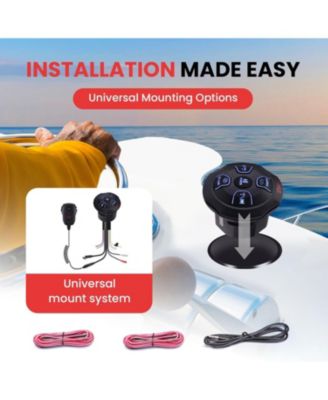 Dual 6.5” Waterproof Marine Speaker Kit with Wireless BT Receiver & Handheld Microphone for Onboard Audio System