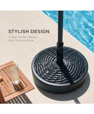 Fillable Plastic Patio Umbrella Base Stand, Pole Holder w/ Adjustment Knob
