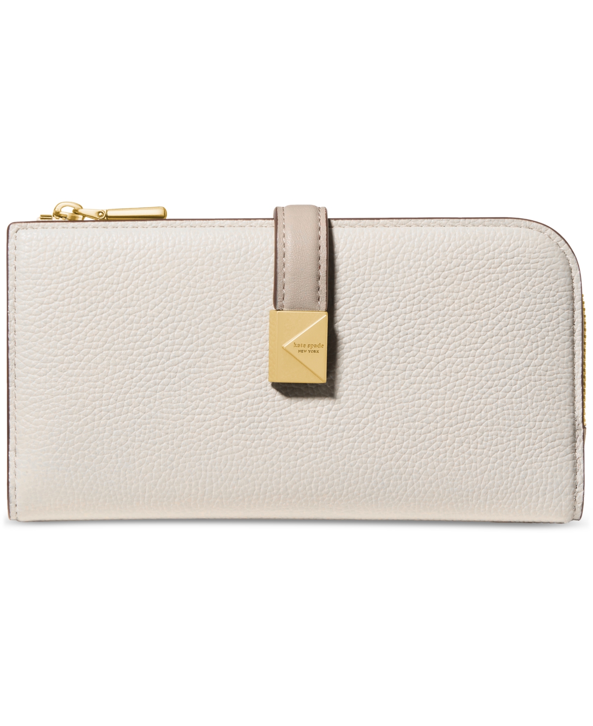 Kate Spade Deco Colorblocked Pebbled Leather Slim Zip Wallet