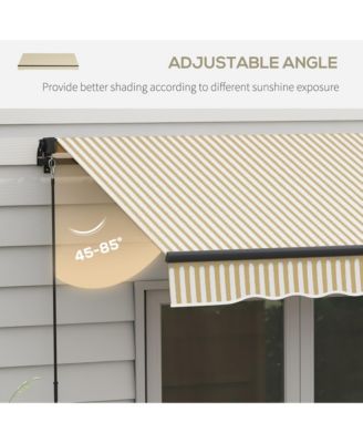 Outsunny 8' x 6.5' Patio Retractable Awning Sunshade Shelter, Beige