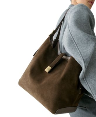kate spade new york - Deco Medium Pebbled Leather & Suede Shoulder Bag