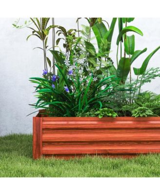 Set of 2 Raised Garden Bed Galvanized Planter Box, 23.5" L x 23.5" W x 12" H.