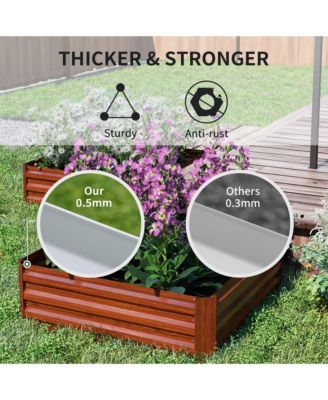 Set of 2 Raised Garden Bed Galvanized Planter Box, 23.5" L x 23.5" W x 12" H.