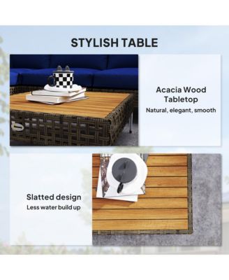 7 Piece Wicker Patio Furniture Set Outdoor Sectional, /