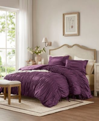 Mia Ruched 3-Pc. Comforter Set, Queen