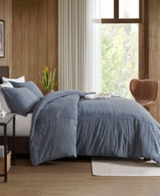 Mckenzie Twill Washed 3-Pc. Duvet Cover Set, Full/Queen