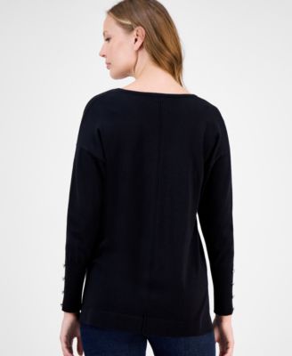 Women's Button-Cuff V-Neck Top