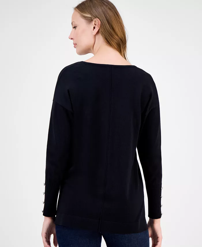 Women's Button-Cuff V-Neck Top - thumbnail 10