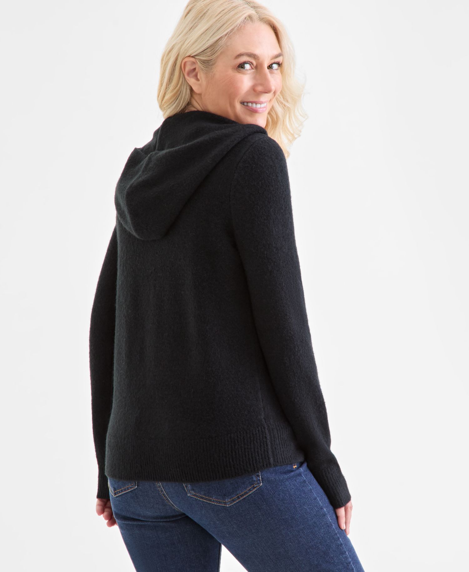 Petite Luxsoft Full-Zip Hoodie Sweater,