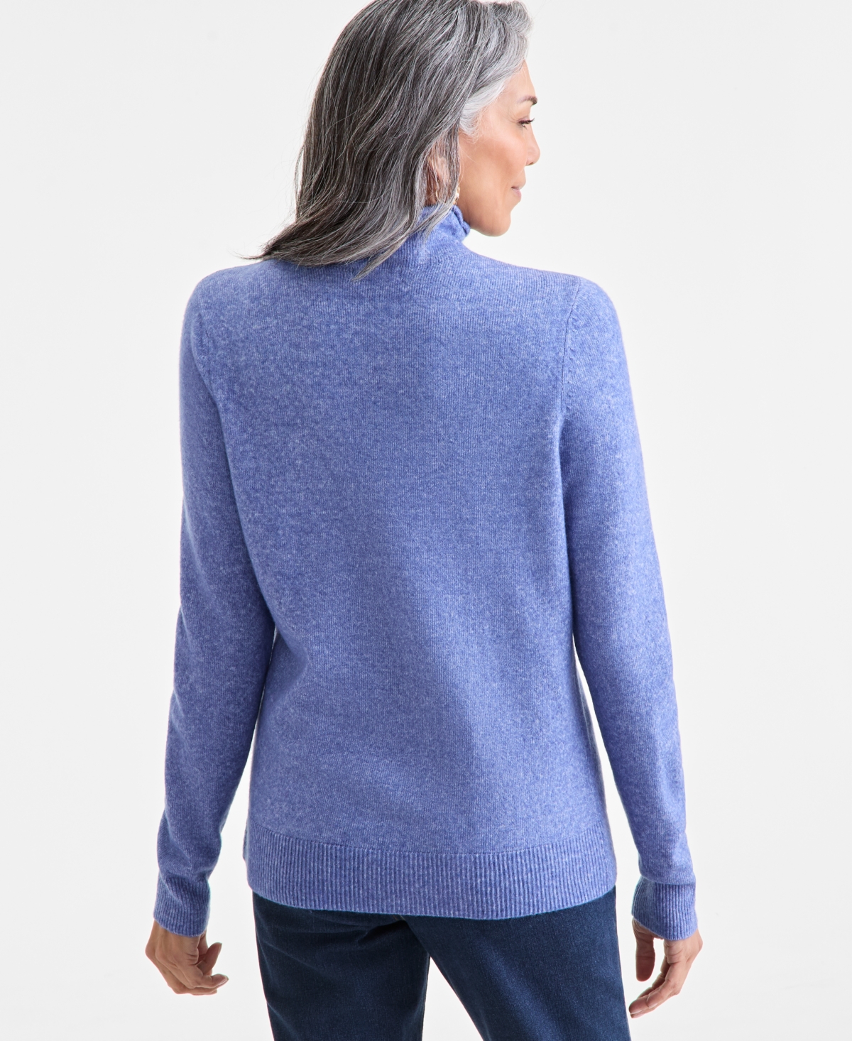 Style & Co Women's Mock-neck Sweater, Macy's Exclusive In Blue