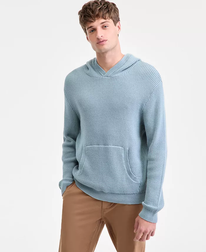 Men's Waffle-Knit Pullover Hoodie
