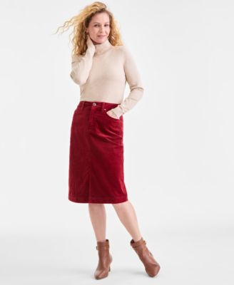 Style & Co - Women's Corduroy Midi Skirt