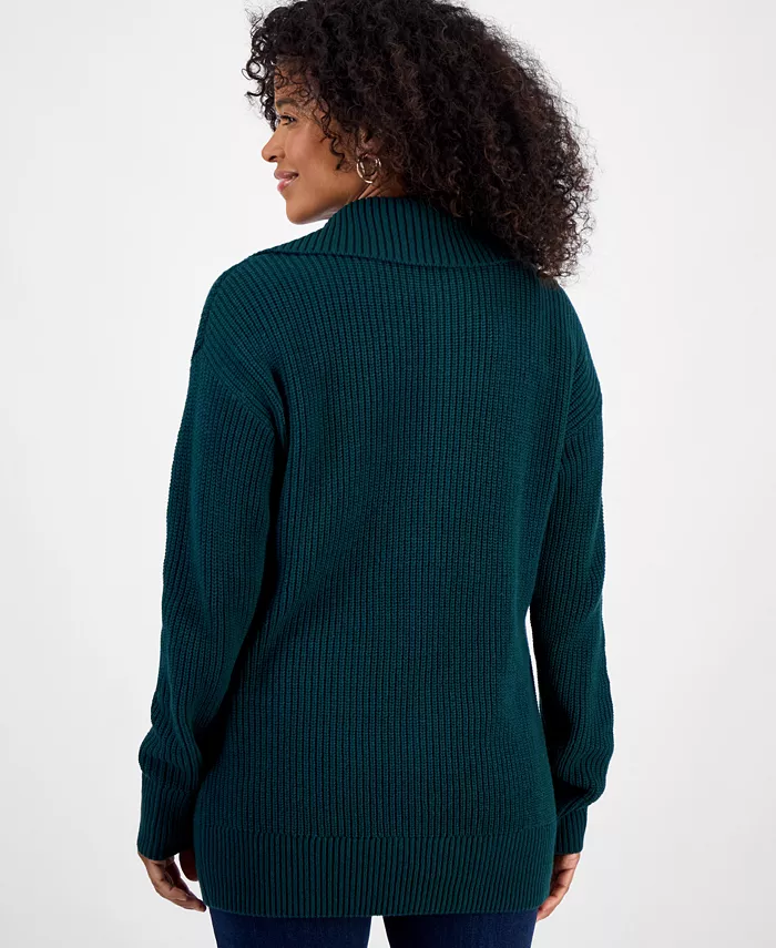 Women's Quarter-Zip Cable-Knit Sweater - thumbnail 6
