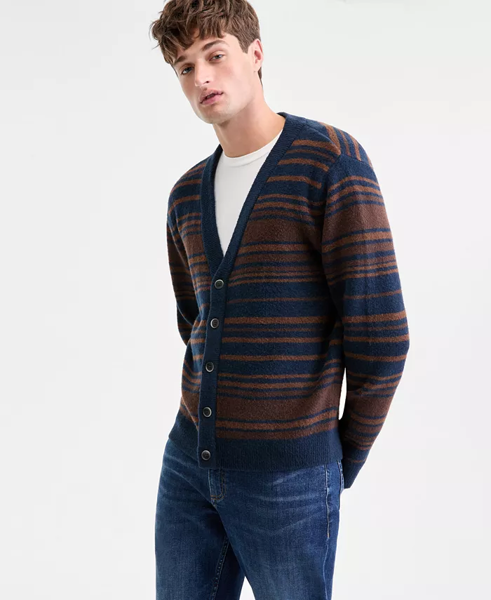 Men's Blake Long-Sleeve Brushed Stripe Cardigan