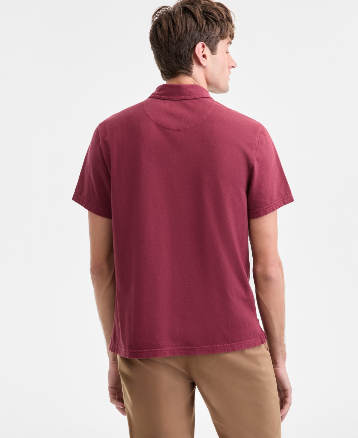 Sun + Stone Men's Long Sleeve Button-front Corduroy Shirt, Created For Macy's In Burgundy