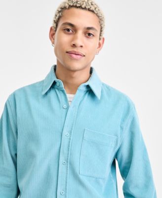 Men's Long Sleeve Button-Front Corduroy Shirt