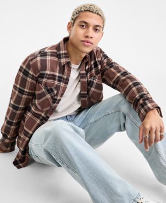 Men's Anthony Long-Sleeve Cotton Flannel Plaid Shirt, Macy's Exclusive