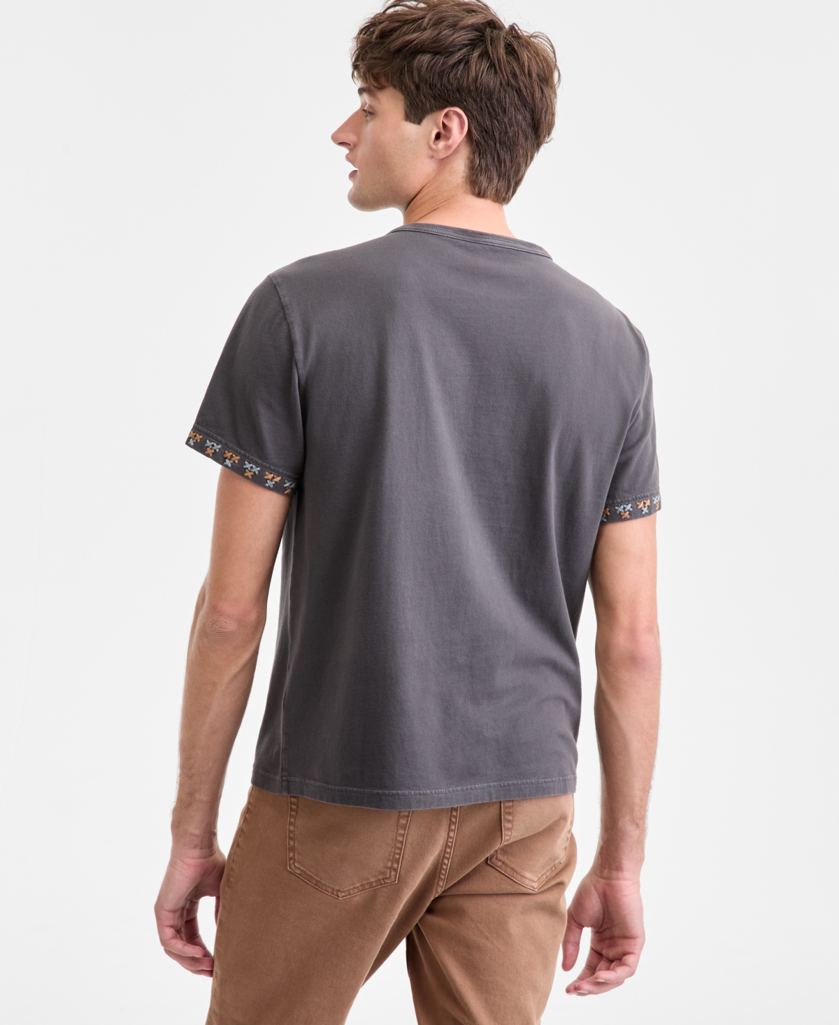 Sun + Stone Men's Short-sleeve Stitch Pocket Cotton T-shirt, Macy's Exclusive In Gray