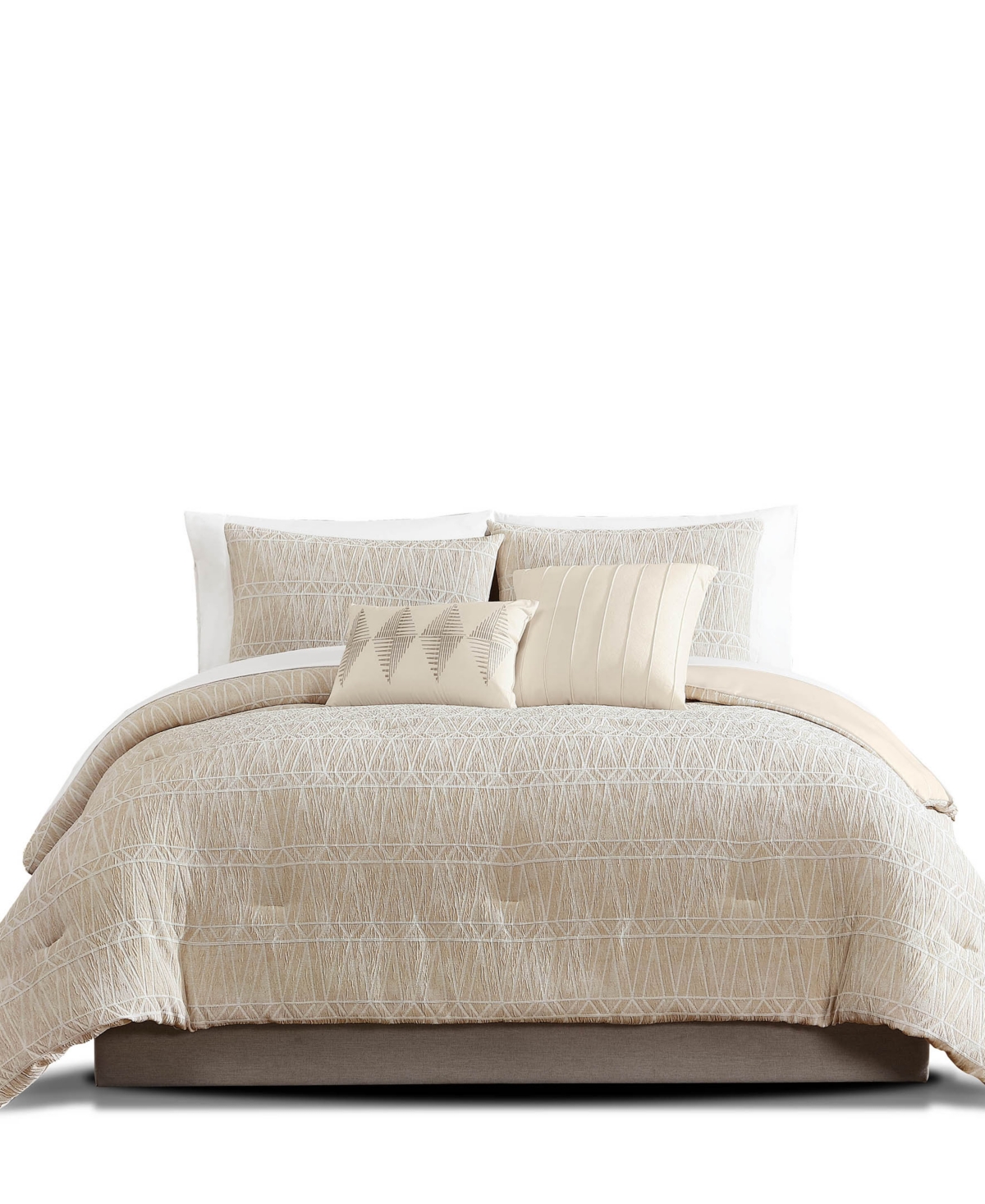 Hallmart Collectibles Wells Geometric 9-pc. Comforter Set, King In Sand