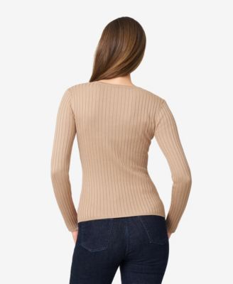 Women's Crewneck Ribbed-Knit Sweater 