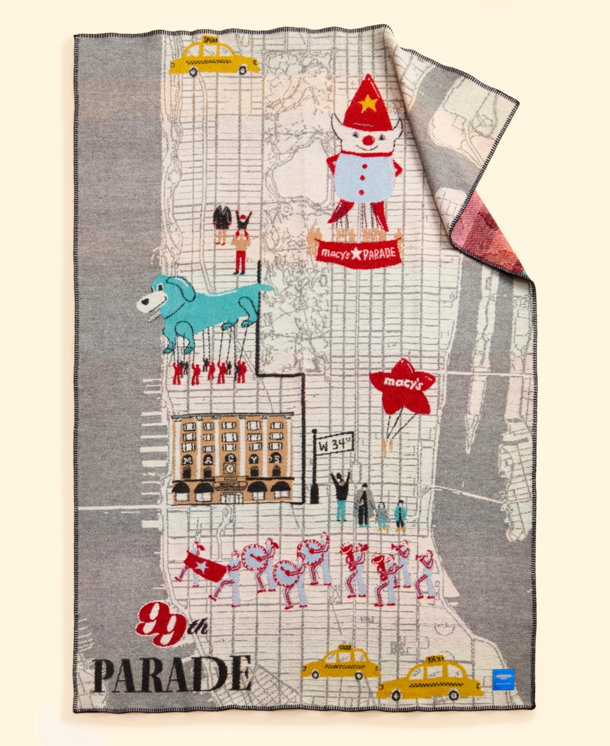 Faribault Macy's 99th Thanksgiving Day Parade Route Wool-blend Throw Blanket, Macy's Exclusive In Gray