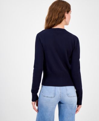 Juniors' High-Rib Button-Front Lady Cardigan