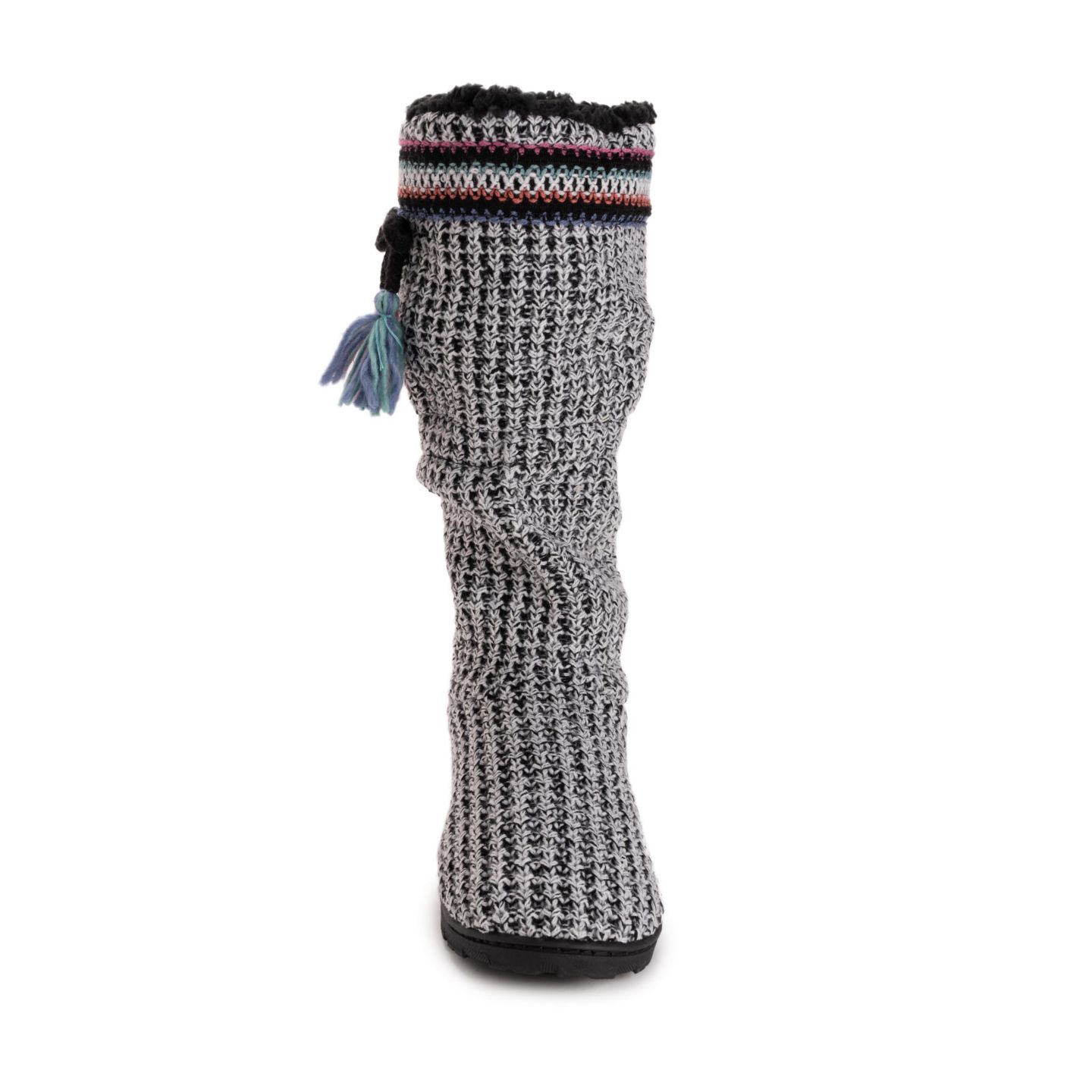 Женские тапочки MUK LUKS Tabbi Toggle Slipper, цвет: Чёрный / Белый — фото 4