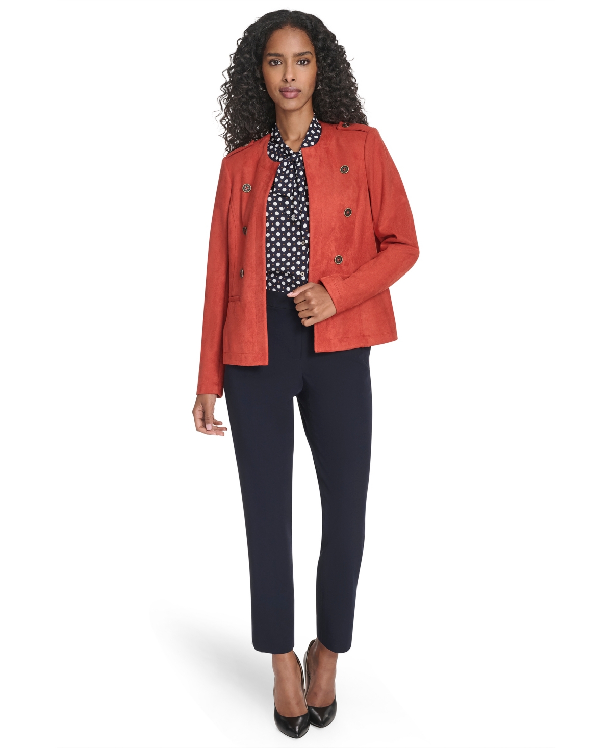Tommy Hilfiger Women's Scuba Suede Long Sleeve Jacket
