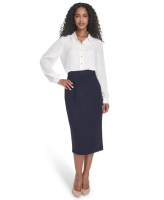 Women's Pleated Sleeve Button Up Blouse