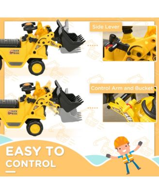 Kids Ride on Tractor with Storage, Excavator Scooter Gift for Kids