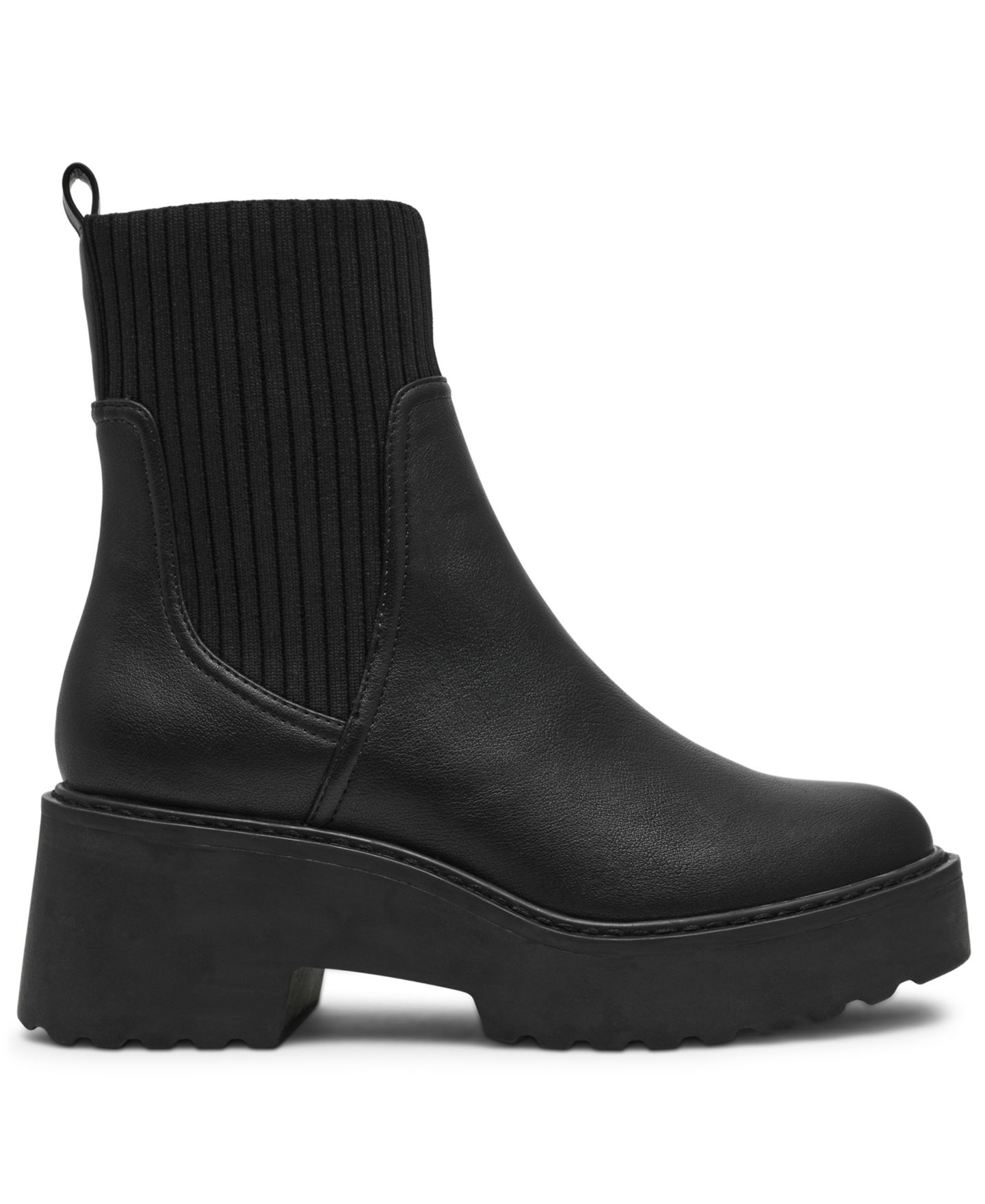 Женские ботинки DV Dolce Vita Zepplin Lug Sole Chelsea Booties, цвет: Чёрный гладкий — фото 2