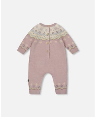 Baby Girl Jacquard Knitted Romper Keepsake Lilac - Baby