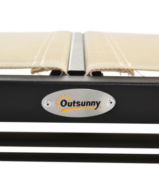 2-Person Outdoor Glider Bench, Patio Double Swing Rocking Chair Loveseat w/Powder Coated Steel Frame for Backyard Garden Porch, Beige