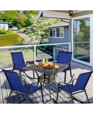 Patio Rocking Chair Heavy-Duty Metal Rocker Outdoor Anti-Slip