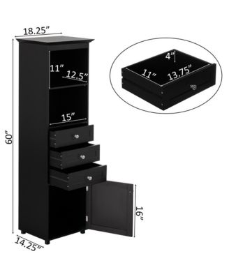 Tall Freestanding Storage Organizer Linen Tower, Vanity Closet