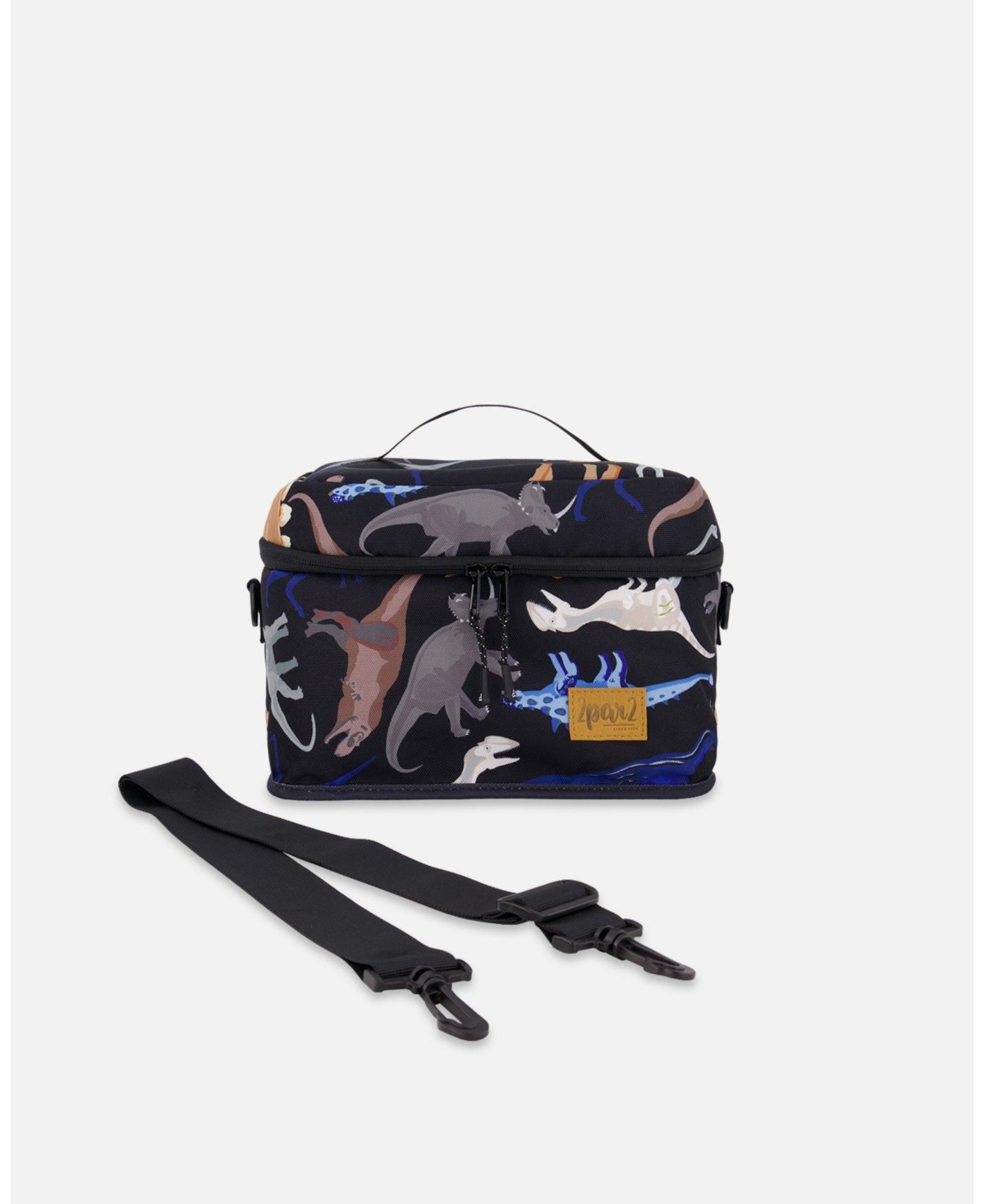 Deux par Deux Boy Lunch Box Black Dinosaur Print - Toddler|Child