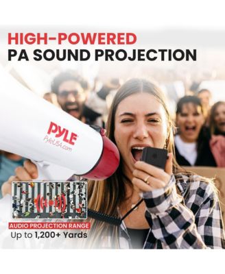 Bluetooth Megaphone - PA Megaphone Speaker with Wired Microphone, Siren Alarm Mode, MP3/USB/SD Readers