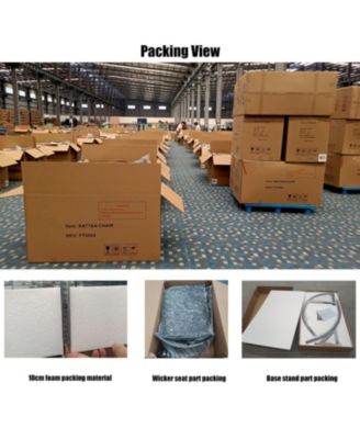 High Quality Outdoor Indoor Black color PE Wicker Swing Egg chair with Antracite Color Cushion And Black Color Base