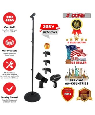 Microphone Stand Floor 4 Pcs Adjustable w Extending Telescoping Boom Arm
