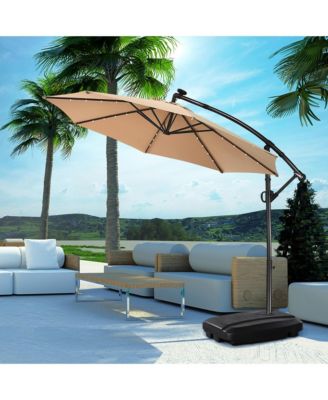 60L Patio Cantilever Offset Umbrella Base Portable Base Weight w/ Wheels