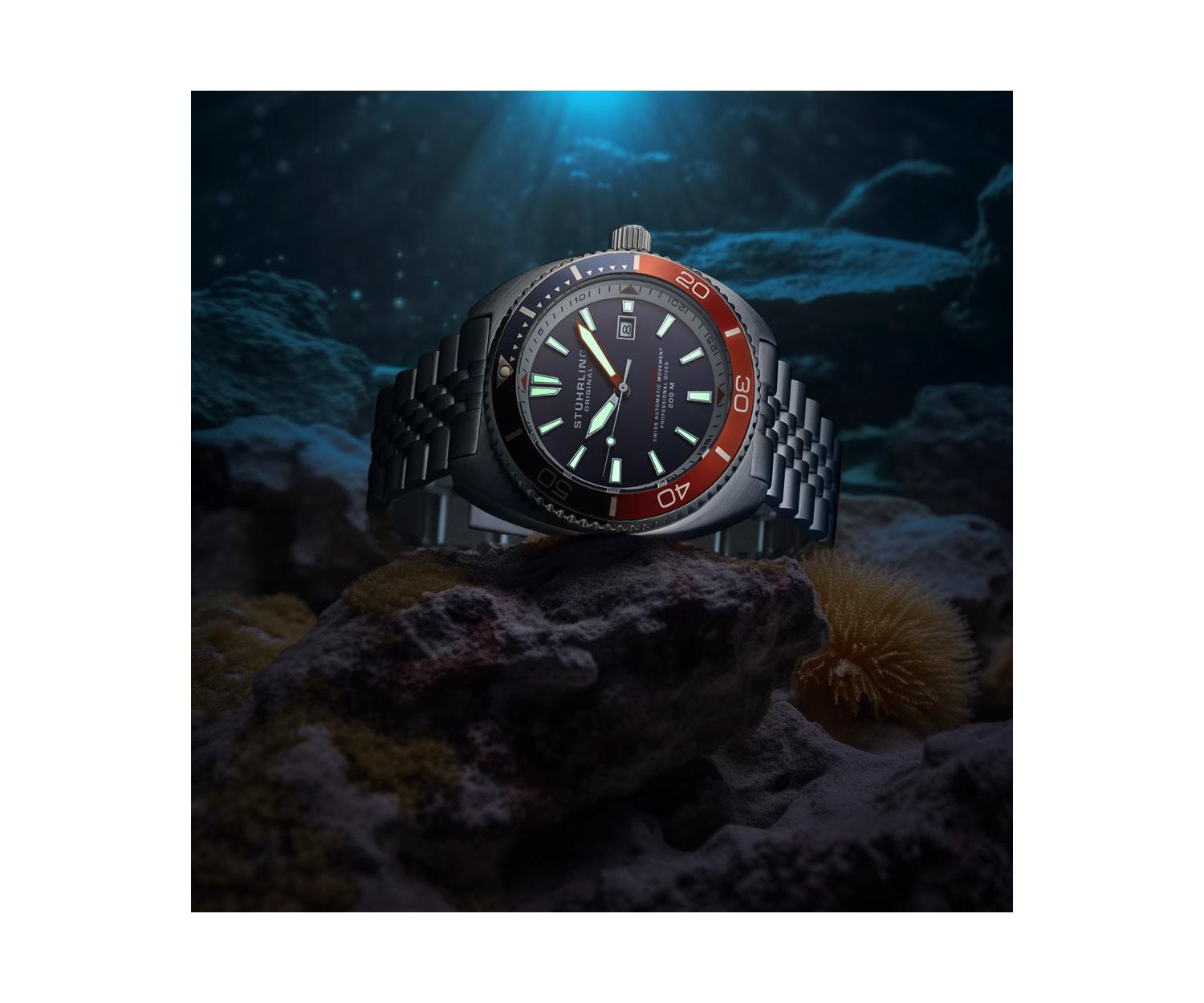 Men s Depthmaster Heritage 1008 45mm Swiss Automatic Diver Watch, Tonneau Case, Exhibition Caseback, Stainless Steel Bracelet, 200M WR