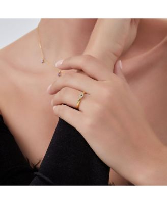 Eye Sterling Silver Adjustable Stacking Ring Evil Eye